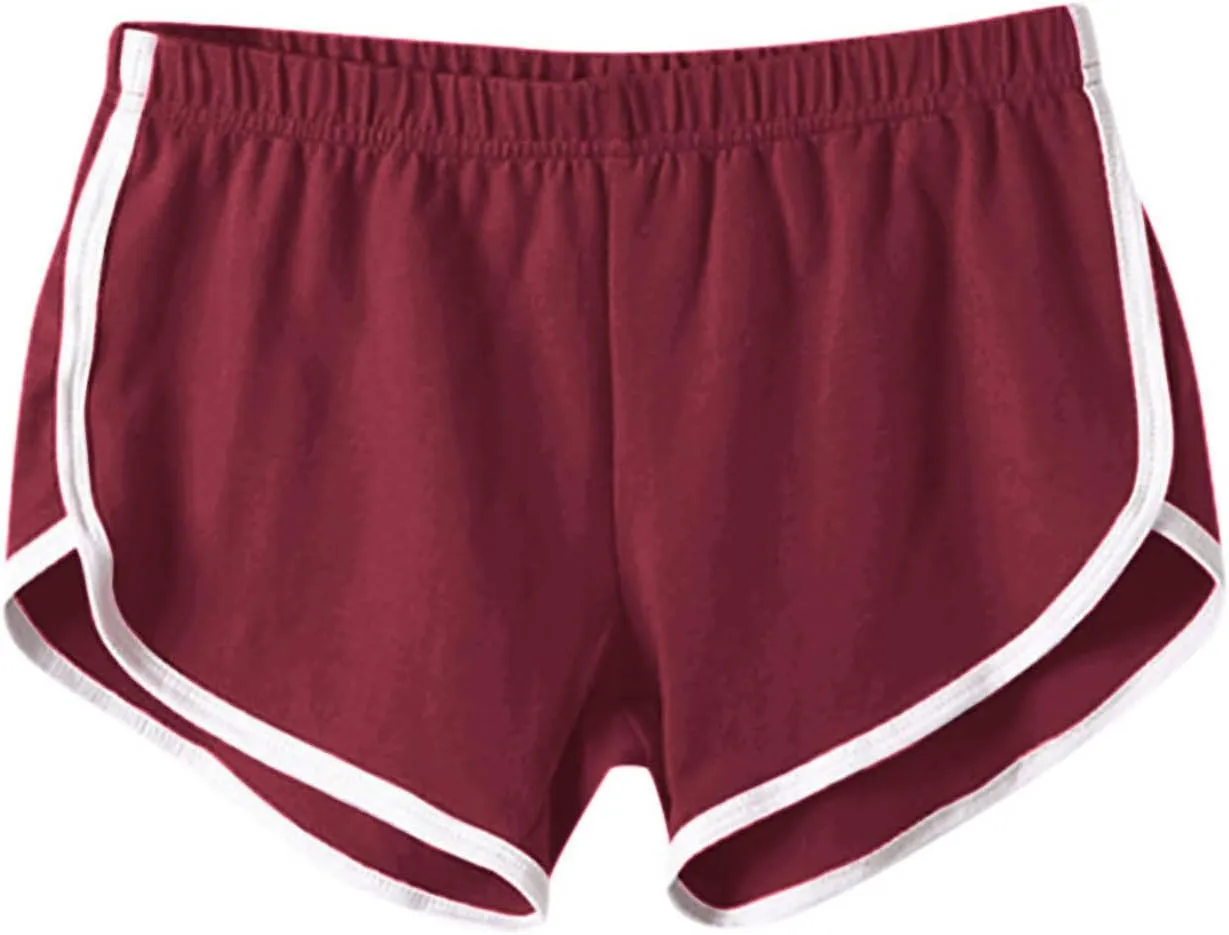4 Pack Athletic Shorts for Women, Summer Dolphin Yoga Sweat Shorts Elastic Waist Workout Running Cycling Short Pants