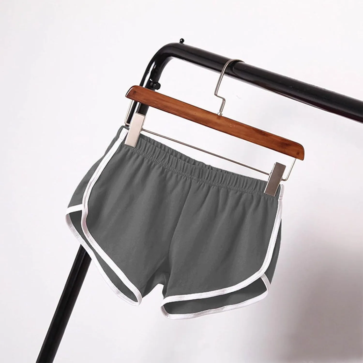 4 Pack Athletic Shorts for Women, Summer Dolphin Yoga Sweat Shorts Elastic Waist Workout Running Cycling Short Pants