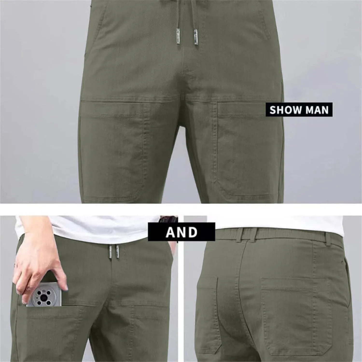 Acegents Cargo Pants High Stretch Multi-Pocket Durable Cargo Pants Multipants for Men Plus Size Pants Tactical Pants