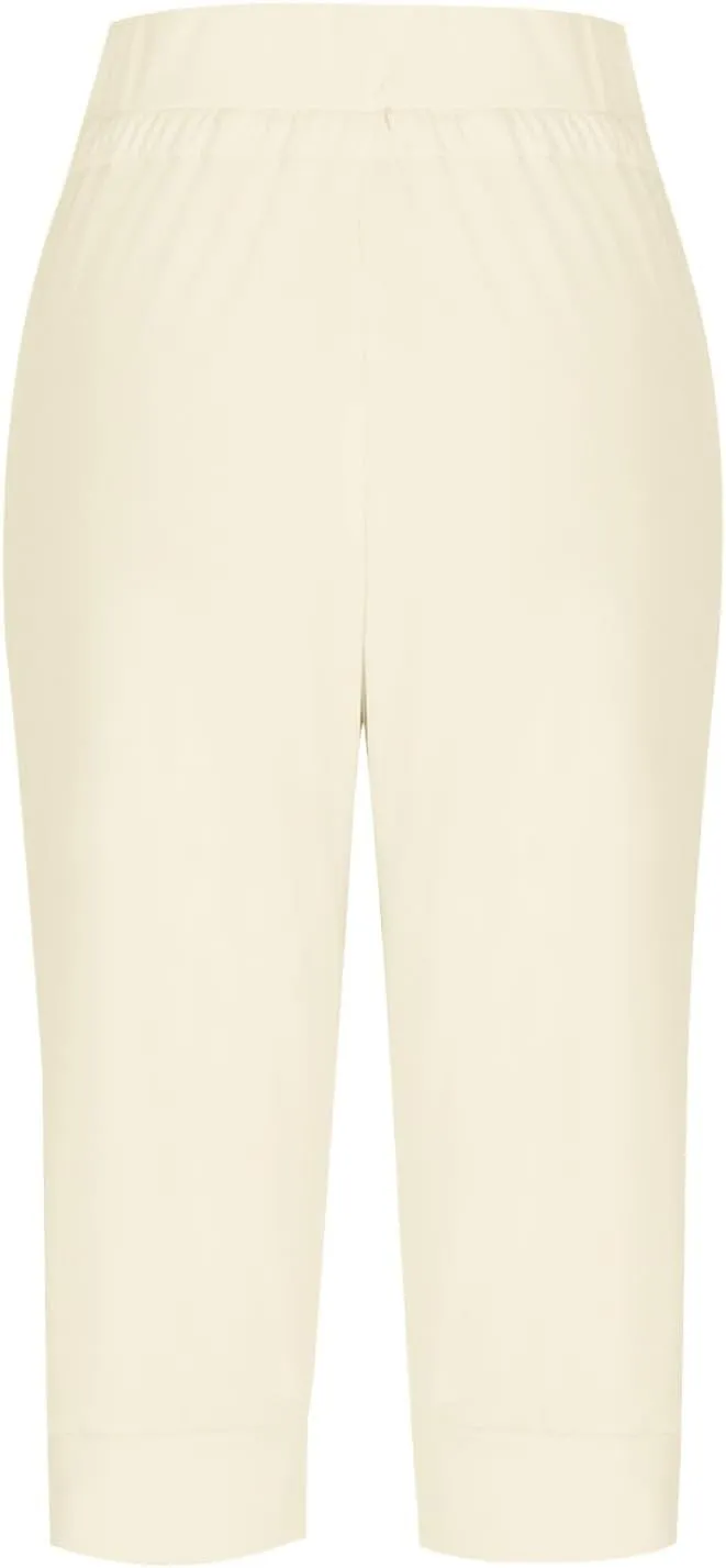 Capris Pant for Women High Waist Drawstring Stretch Jogger Soft Lightweight Yoga Hiking Pant with Pockets