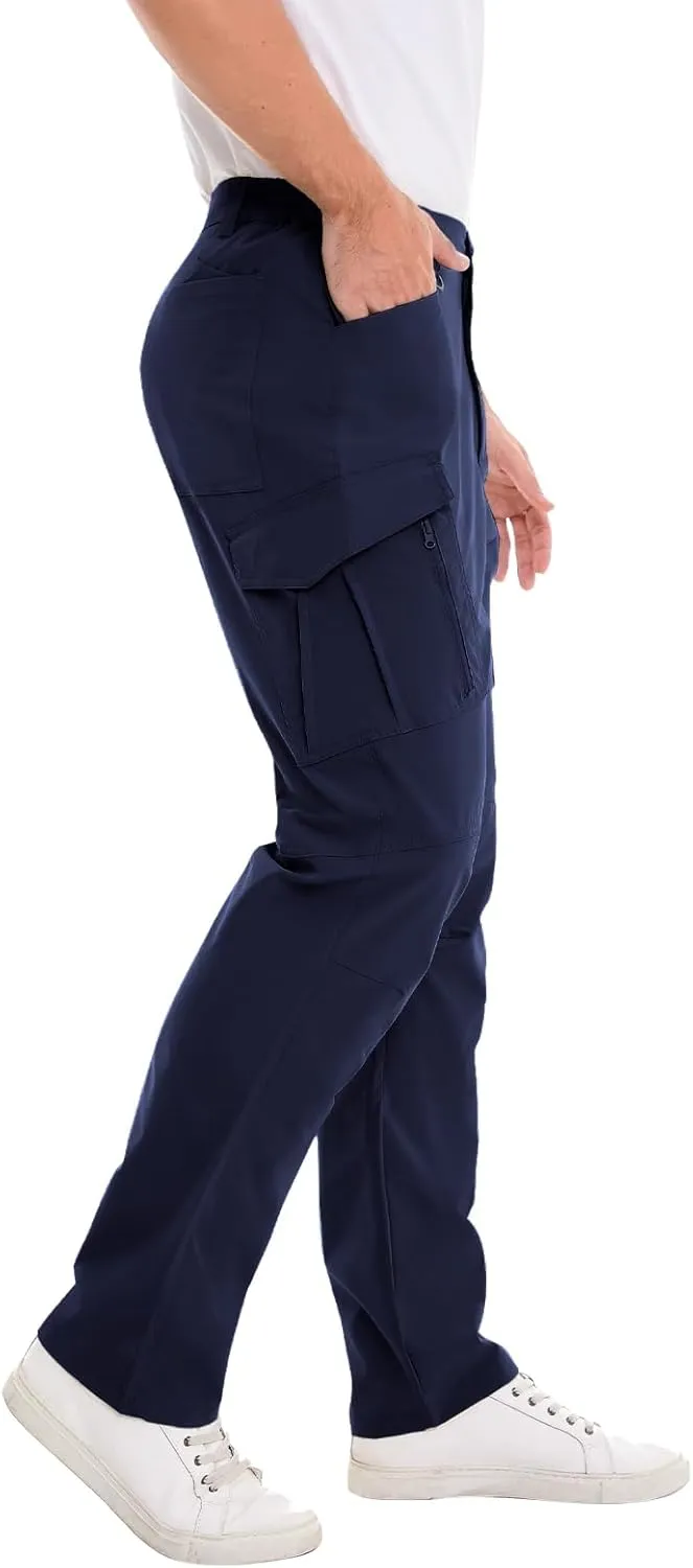 Cargo Pants Mens with 9 Pockets - High Waist Water-Resistant Tactical Pants for Hiking, Sports, and Casual Wear