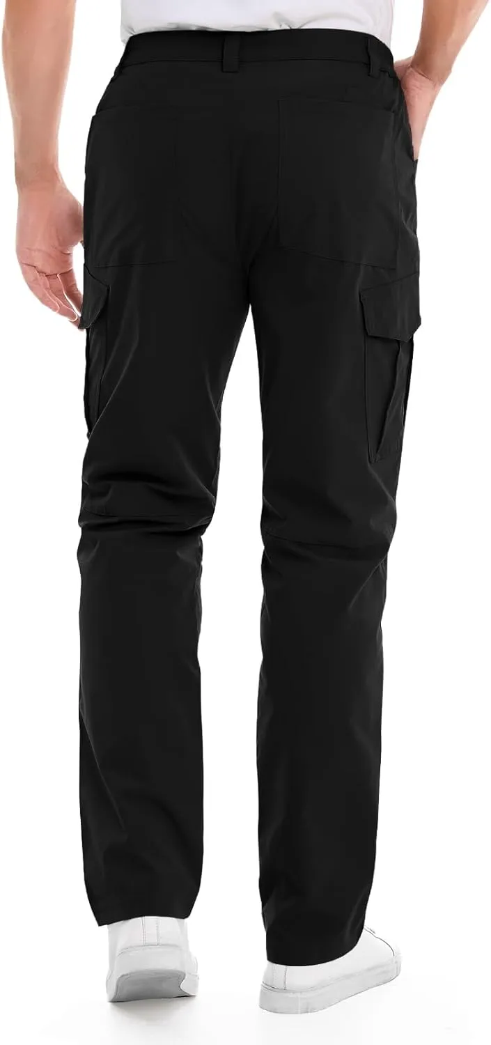 Cargo Pants Mens with 9 Pockets - High Waist Water-Resistant Tactical Pants for Hiking, Sports, and Casual Wear