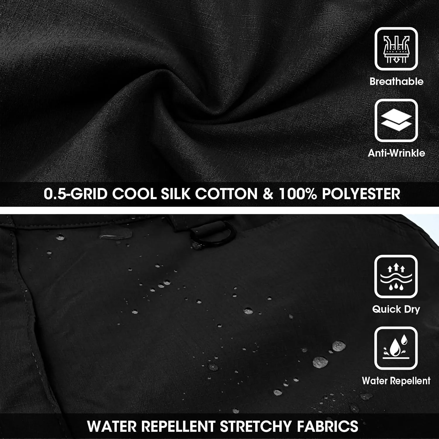Cargo Pants Mens with 9 Pockets - High Waist Water-Resistant Tactical Pants for Hiking, Sports, and Casual Wear