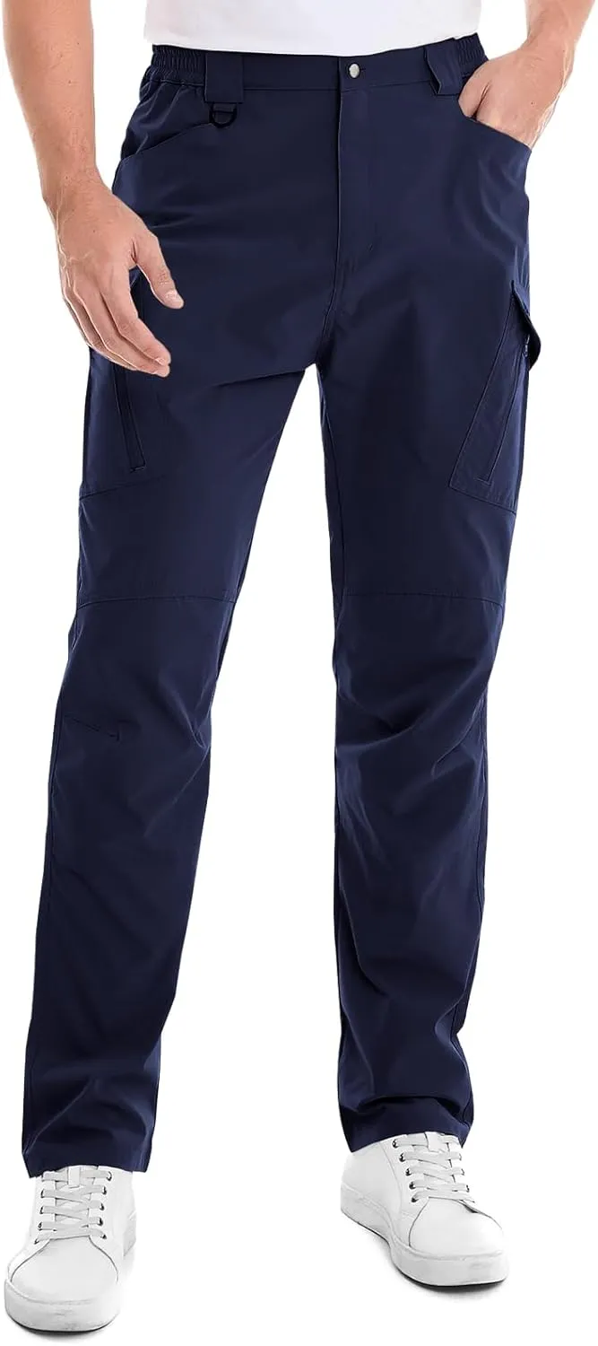 Cargo Pants Mens with 9 Pockets - High Waist Water-Resistant Tactical Pants for Hiking, Sports, and Casual Wear