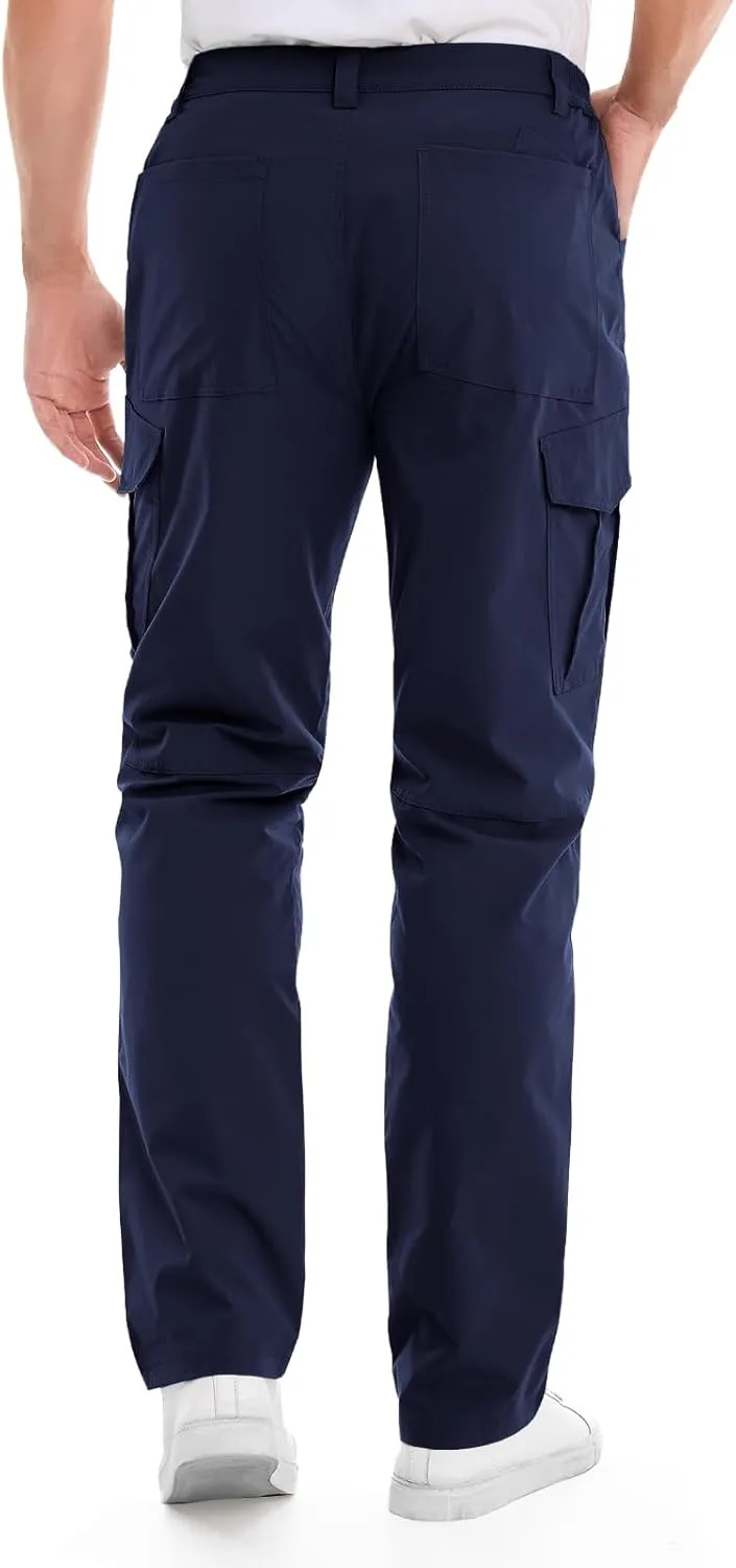 Cargo Pants Mens with 9 Pockets - High Waist Water-Resistant Tactical Pants for Hiking, Sports, and Casual Wear