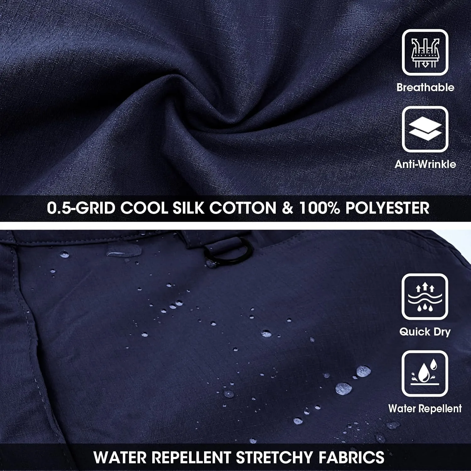 Cargo Pants Mens with 9 Pockets - High Waist Water-Resistant Tactical Pants for Hiking, Sports, and Casual Wear