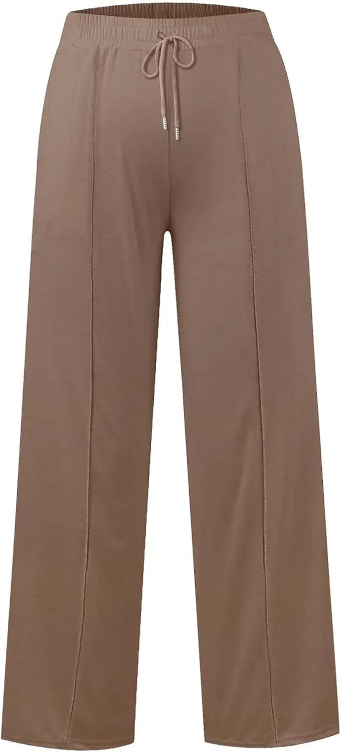 Girls Oversized Wide Leg Sweatpants Drawstring Kids Baggy Straight Leg Track Pants Casual Plain Pockets