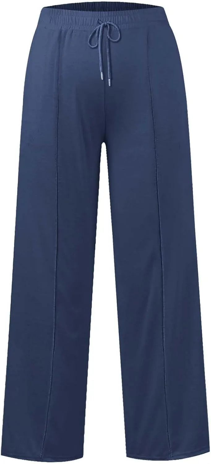 Girls Oversized Wide Leg Sweatpants Drawstring Kids Baggy Straight Leg Track Pants Casual Plain Pockets