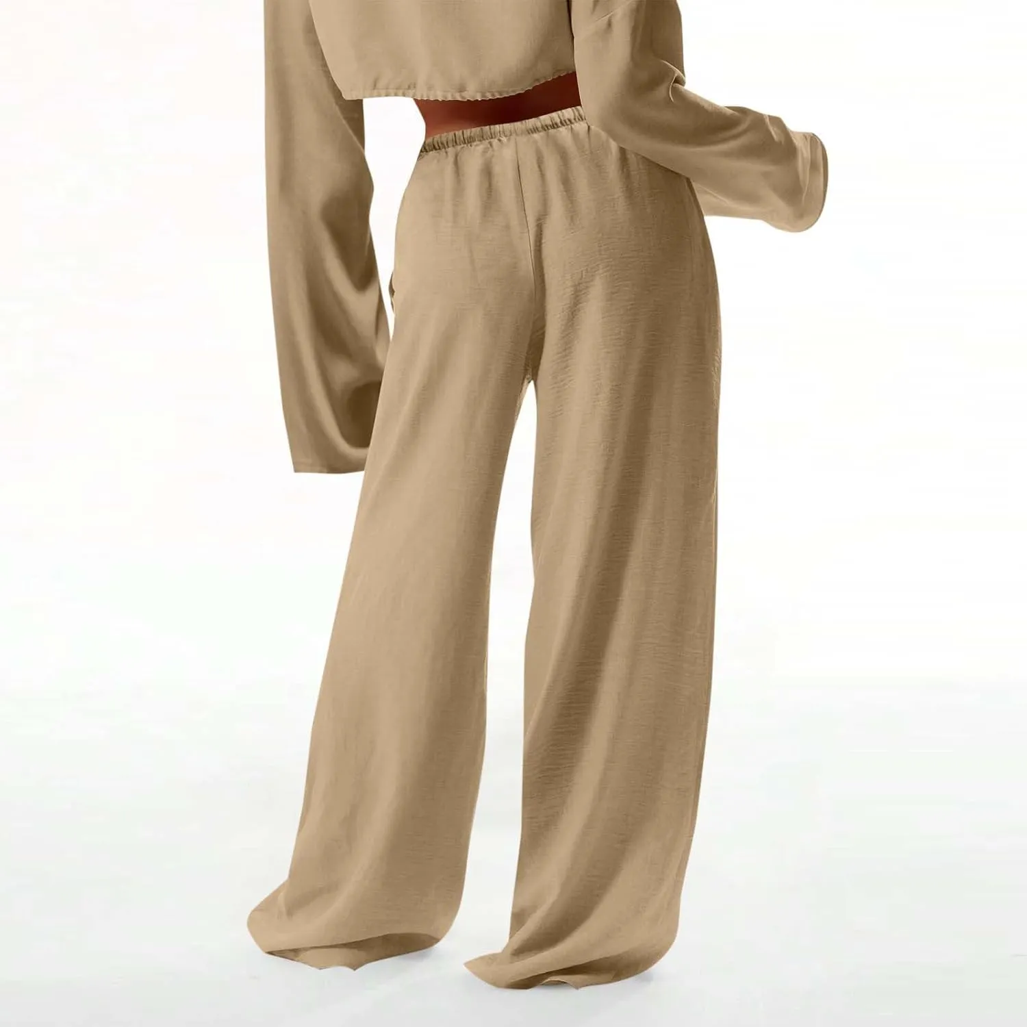 Hvyesh Low Rise Linen Pants for Women Flowy Wide Leg Summer Casual 2025 Y2k Streetwear Trendy Baggy Sweatpants Drawstring