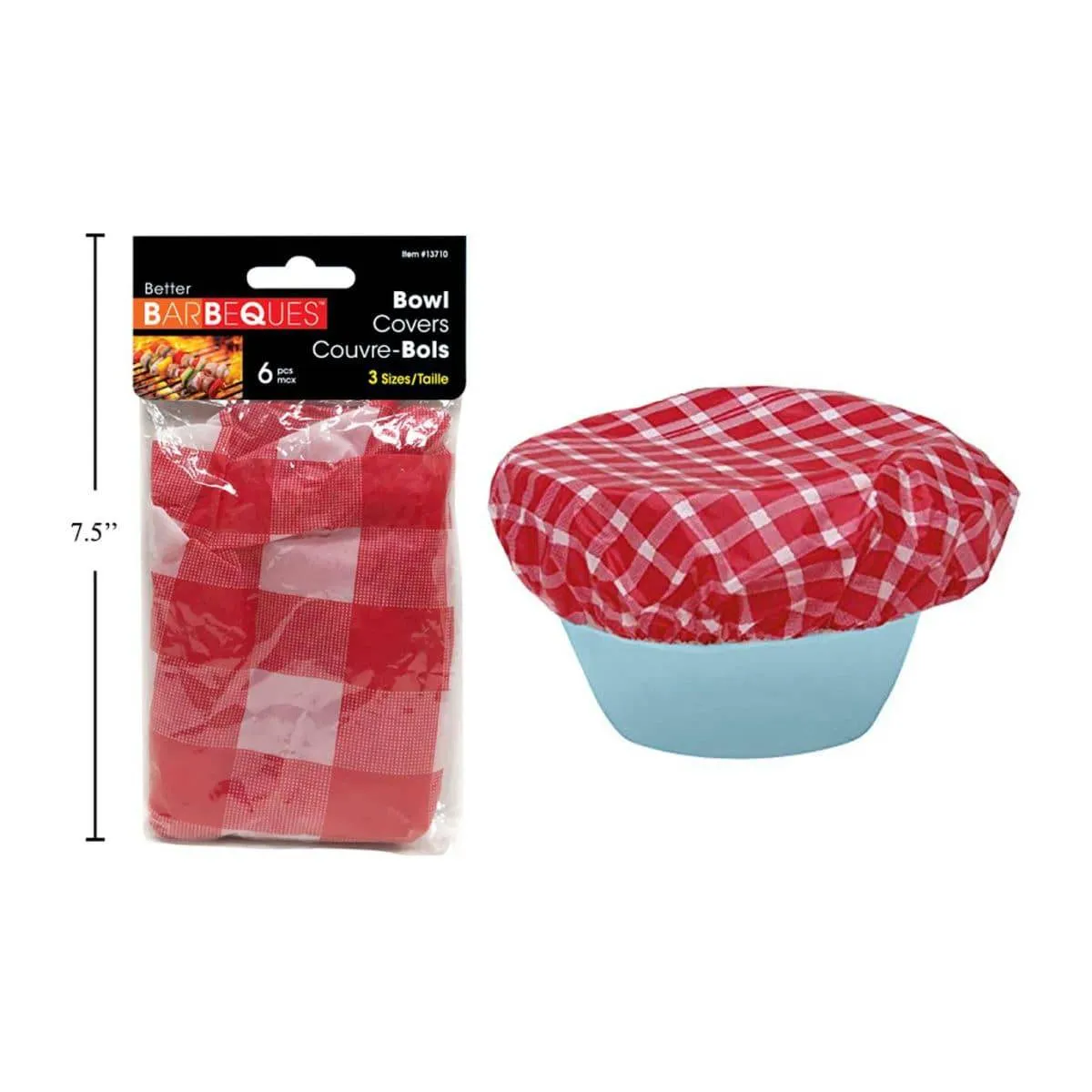 Juego De BBQ / 6 Tapas De Tazón De Cuadros Rojos, 3 Tamaños: 4 "/ 6" / 7 "Dia