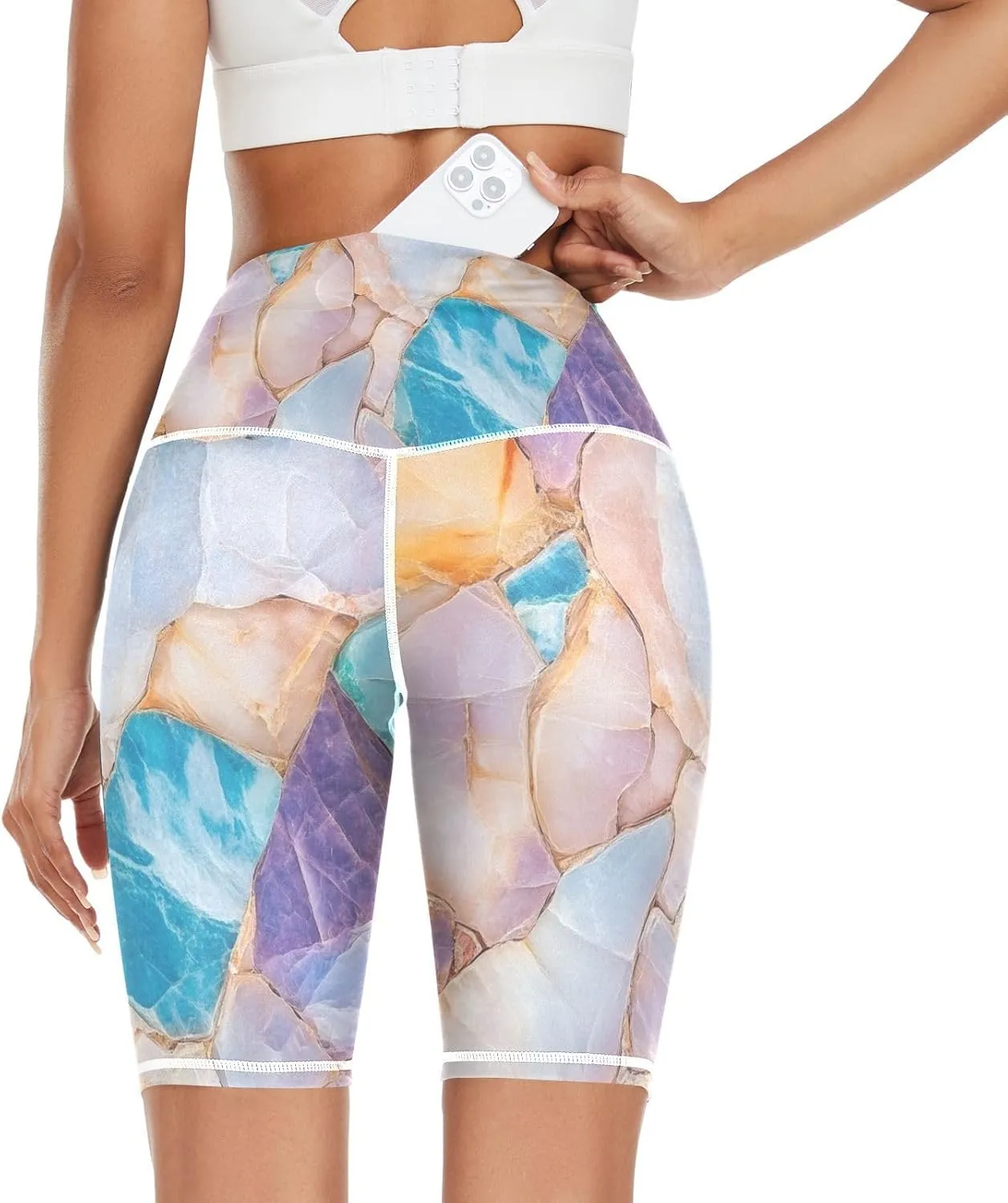 Marble Stones Simple Minimalist Straight Leg Yoga Pants for Women Sport Women High Waist Yoga Pants Tummy Control Pantalones de Yoga para Mujer Large
