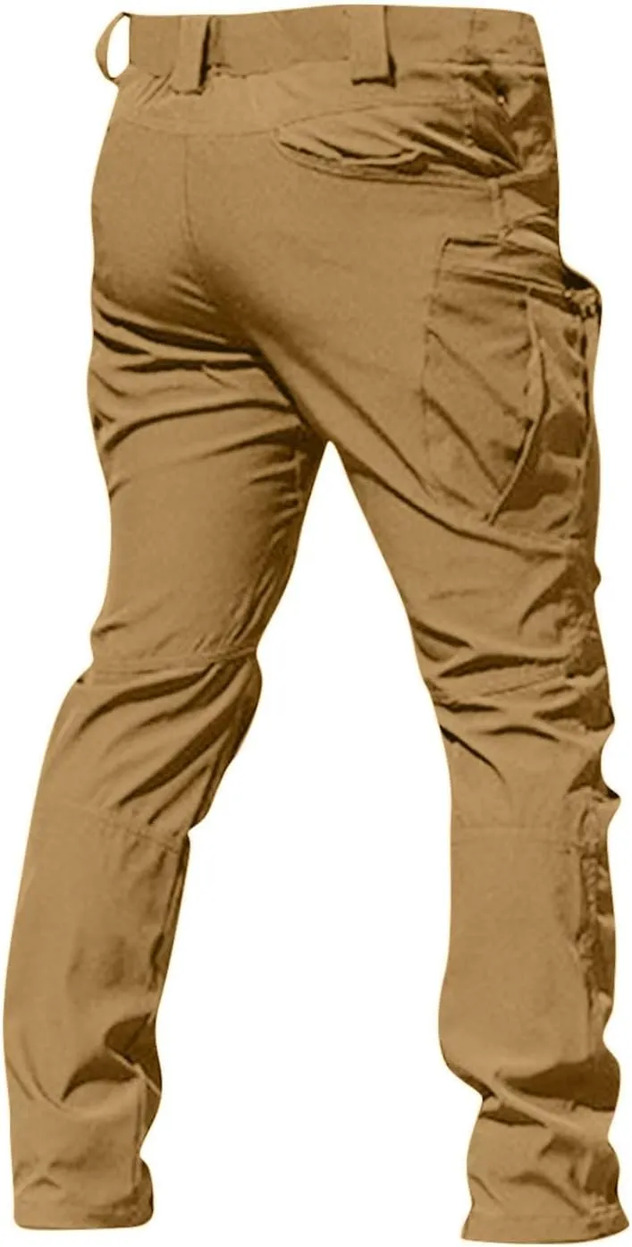 Men Cargo Pants Relaxed Fit Khaki Pants Stretch Tactical Multi Pockets Hiking Pant Water Resistant Ripstop Trousers