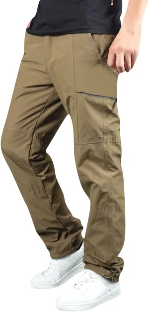 Men Pants Cargo Hiking Tactical Work Construction Waterproof Stretch Trousers Sweatpants