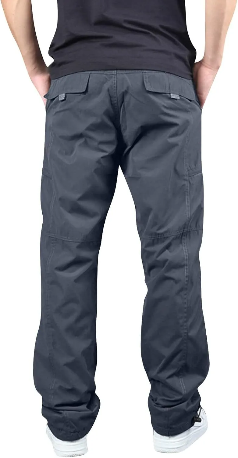Men Pants Cargo Hiking Tactical Work Construction Waterproof Stretch Trousers Sweatpants