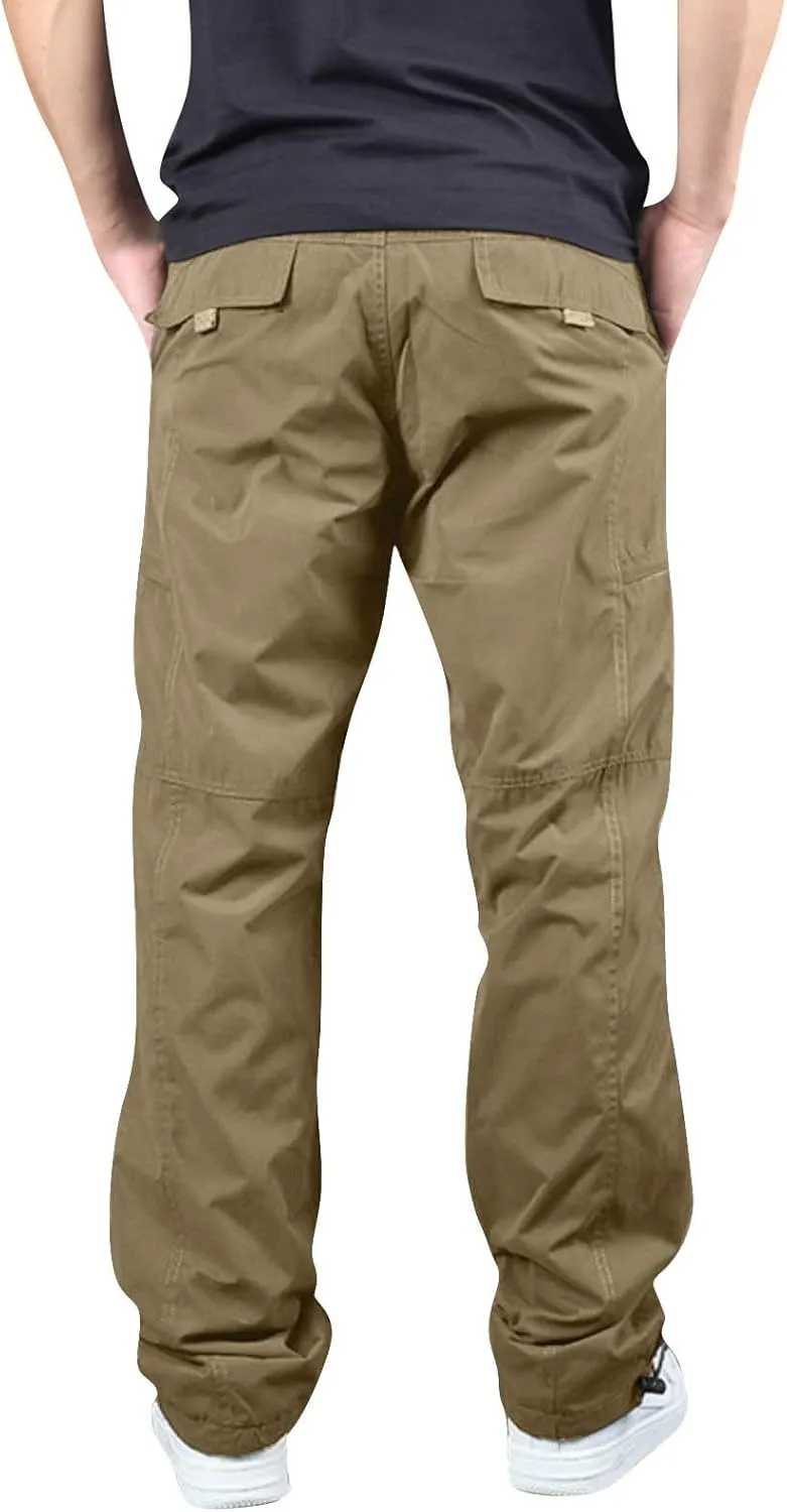Men Pants Cargo Hiking Tactical Work Construction Waterproof Stretch Trousers Sweatpants