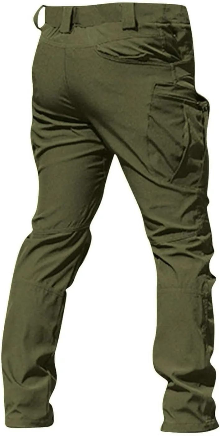 Mens Cargo Pants Baggy Outdoor Waterproof Hiking Work Pants Stretch Multi Pockets Lightweight Classic Tactical Sweatpant