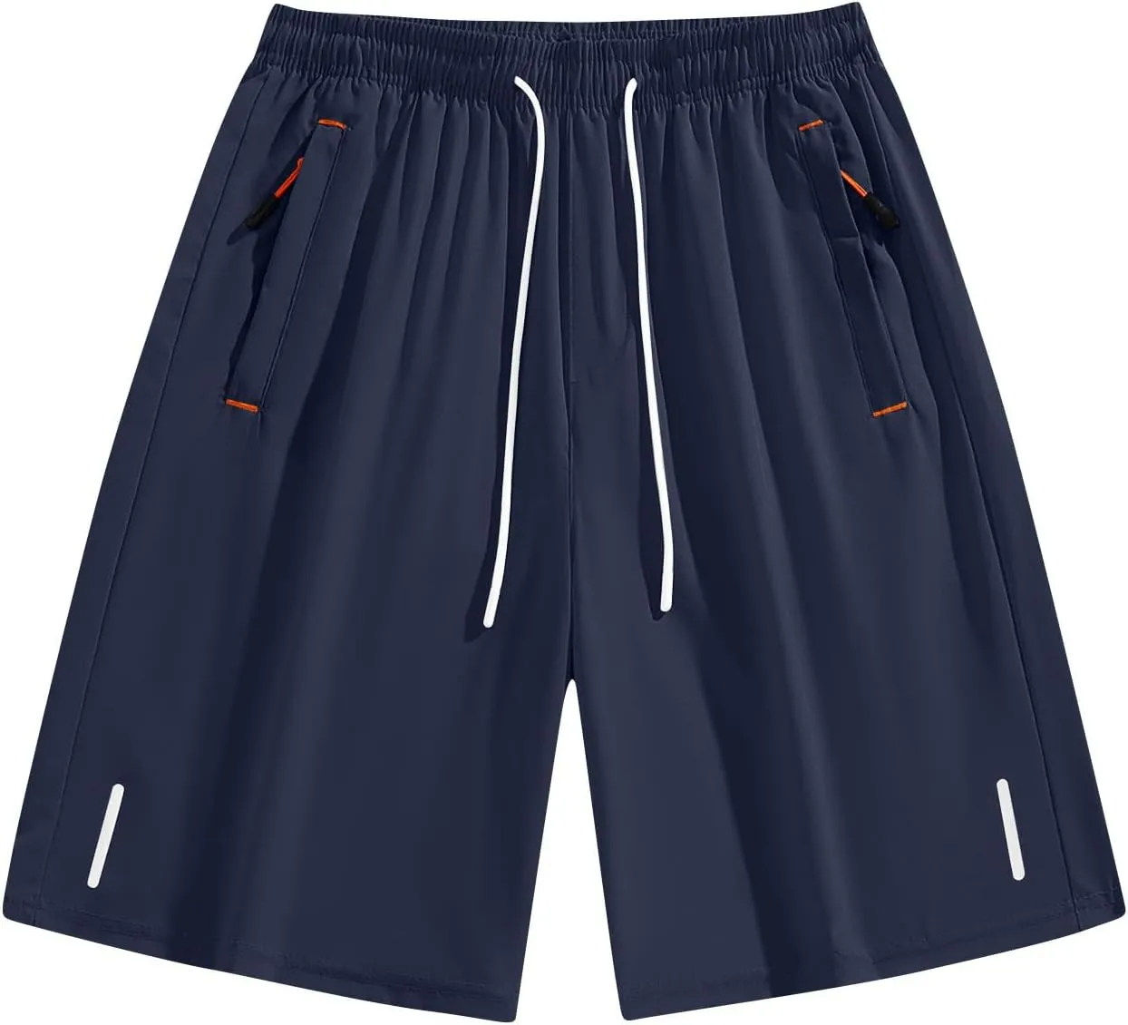 Mens Gym Shorts Petite Breathable Quick-Dry Basketball Lightweight Workout Running Sport Shorts with Zipper Pockets