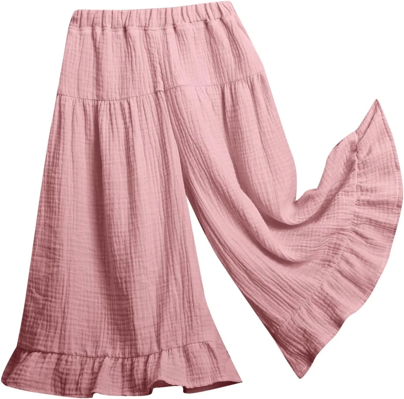 Moonker Baby Girls Wide Leg Pants Straight Soft Lightweight Summer Casual Flowy Palazzo Pants Comfy Loose 9