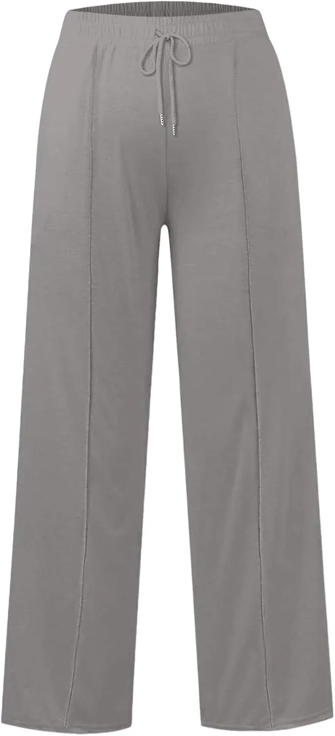 Moonker Teen Girls Baggy Palozzo Pants Loose Wide Leg Straight Drawstin Elastic Waist Trousers Daily Pants