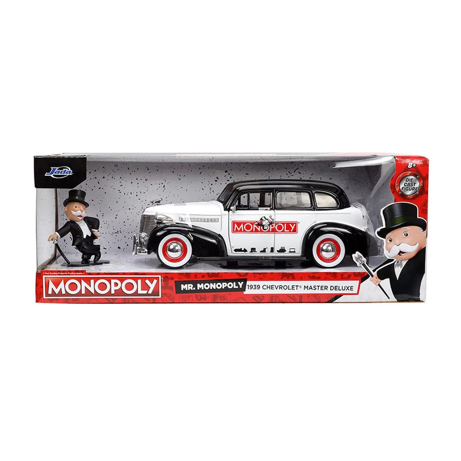 New Arrival Jada Toys Vehículo Mr.Monopoly 1939 Chebrolet Master Deluxe Escala 1:24 Monopoly