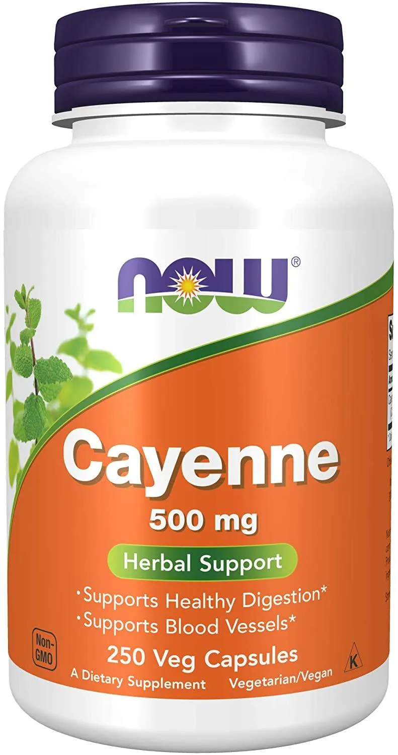NOW Sports Cayenne 500 mg (Pimenta Caiena), 100 Caps Veg