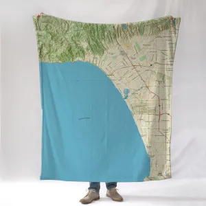 Santa Monica Bay, CA Charted Territory Map Blanket
