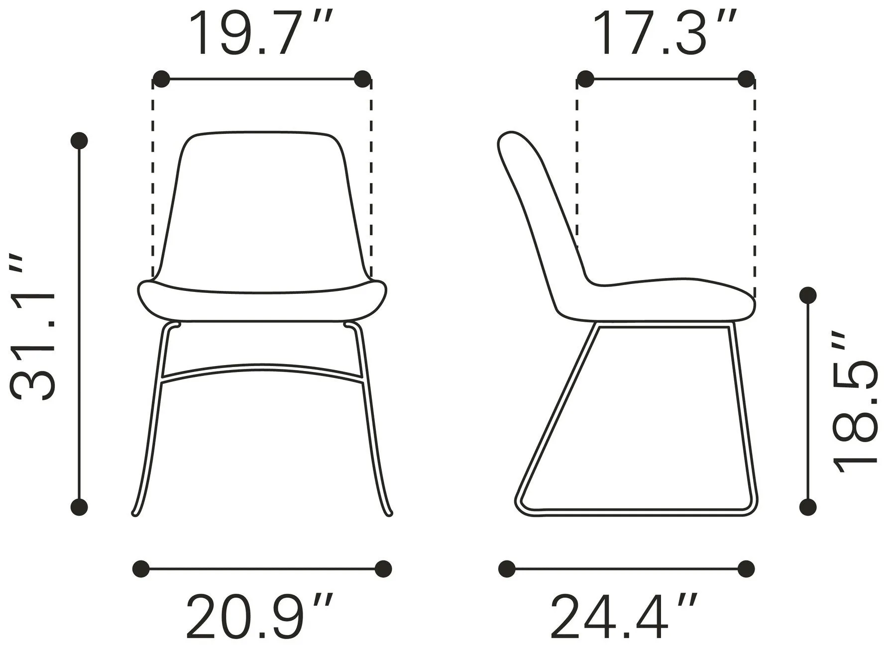 Silla de Comedor Tammy - Amarillo