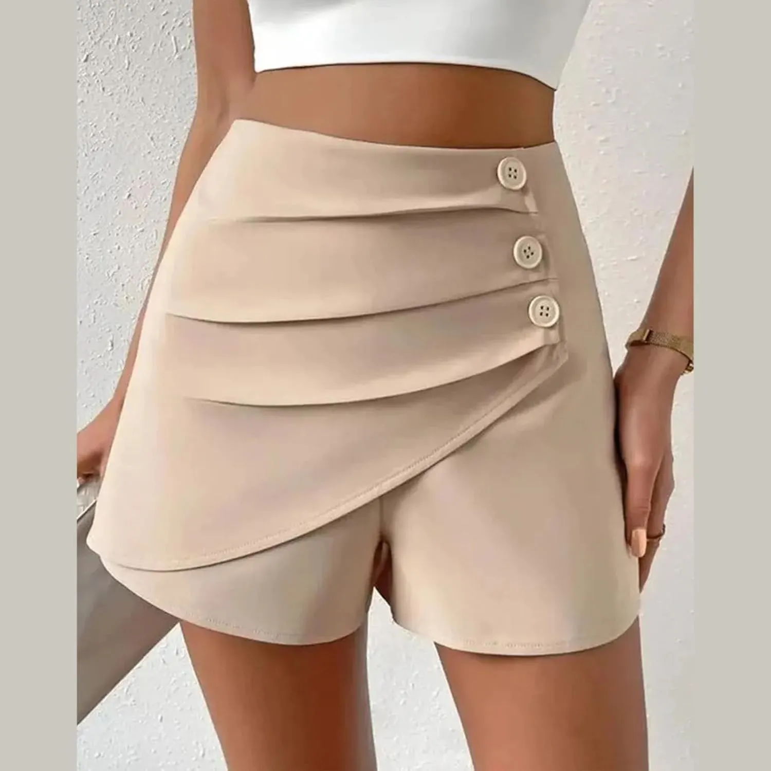 Summer Shorts for Women Trendy High Waist Single Breasted Pleated Dress Short Business Casual Office Work Shorts