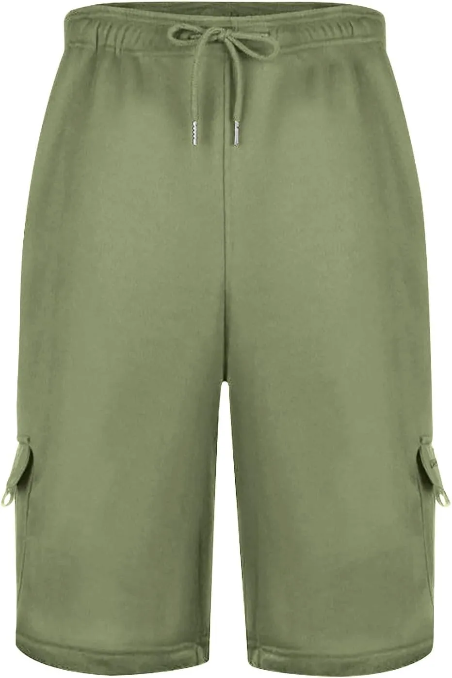 Sweat Cargo Shorts for Men Summer Casual Knee Length Work Bermuda Jogger Shorts Stretch Waist Workout Short Pants