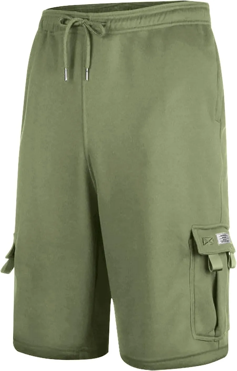 Sweat Cargo Shorts for Men Summer Casual Knee Length Work Bermuda Jogger Shorts Stretch Waist Workout Short Pants