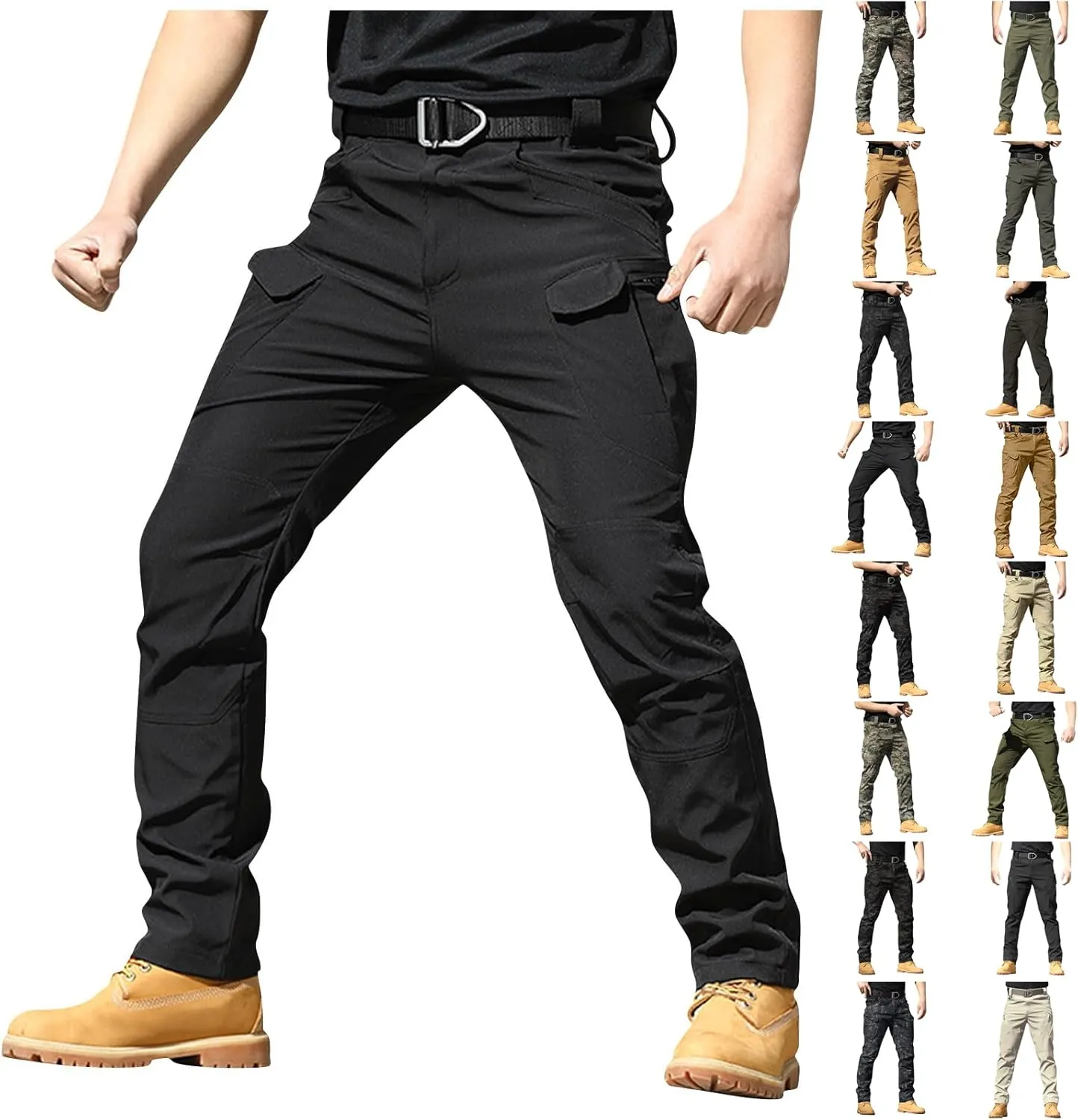 Tactical Pants for Men Relaxed Fit Stretchy Work Pants Baggy Cargo Camo Pants Flex Carpenter Pant Multi Pockets