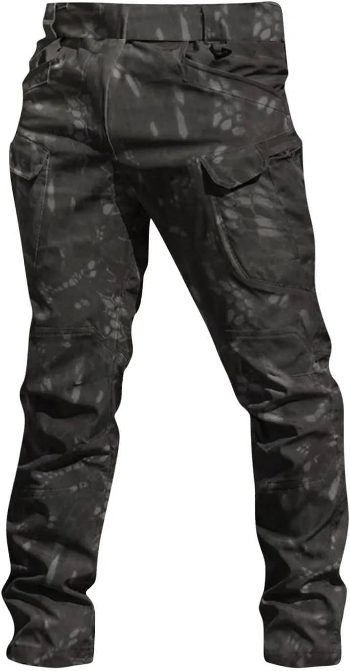 Tactical Pants for Men Relaxed Fit Stretchy Work Pants Baggy Cargo Camo Pants Flex Carpenter Pant Multi Pockets