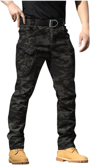 Tactical Pants for Men Relaxed Fit Stretchy Work Pants Baggy Cargo Camo Pants Flex Carpenter Pant Multi Pockets