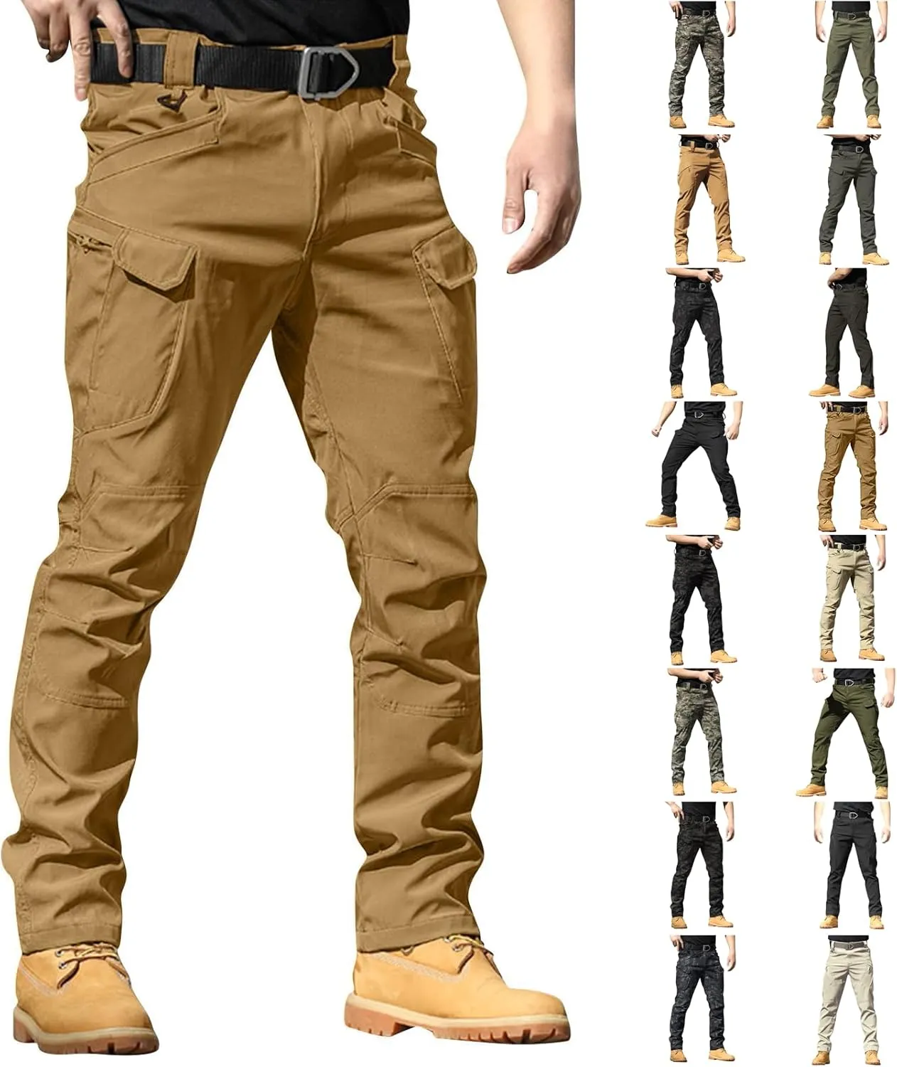 Tactical Pants for Men Relaxed Fit Stretchy Work Pants Baggy Cargo Camo Pants Flex Carpenter Pant Multi Pockets