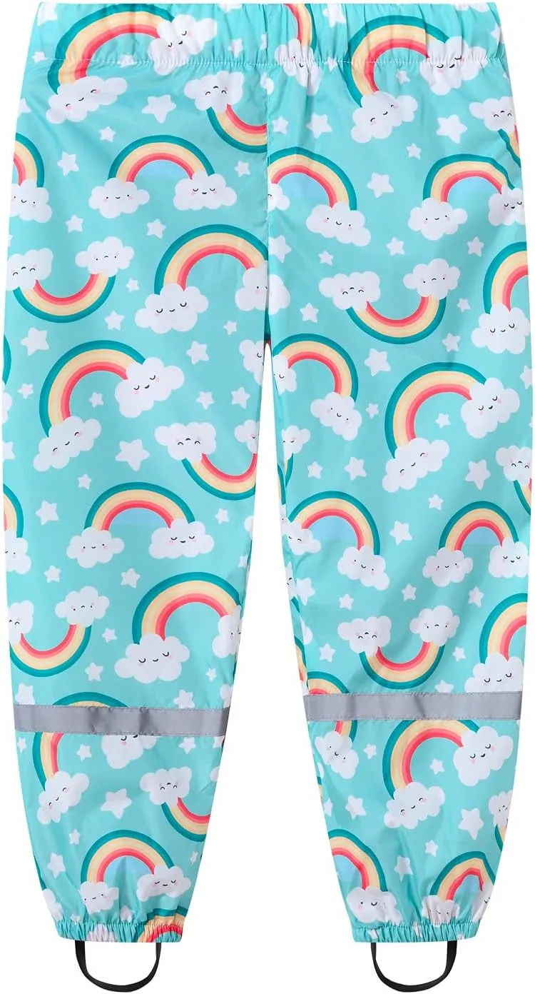 Toddler Baby Girls Baggy Sweatpants Loose Wide Leg Elastic Waist Windproof Trousers Rainbow Print Athletic Trendy Pants