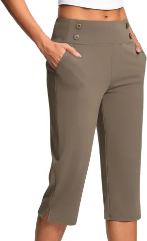 Women's Capri Yoga Pants with Pockets High Waisted Tummy Control Legging for Workout Capri Leggings for Women