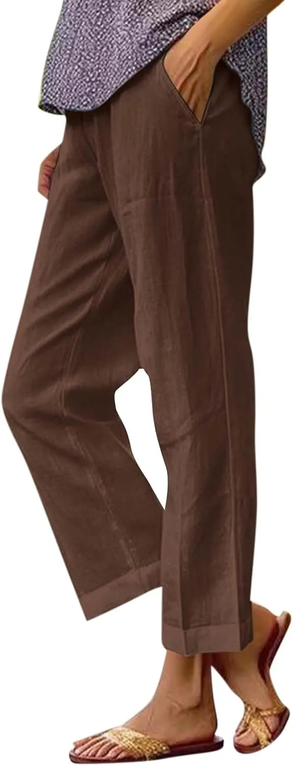 Women's Lounge 2025 Casual Wide Leg Fall Clothes Spring Resort Wear Pants with Pockets, S-5XL