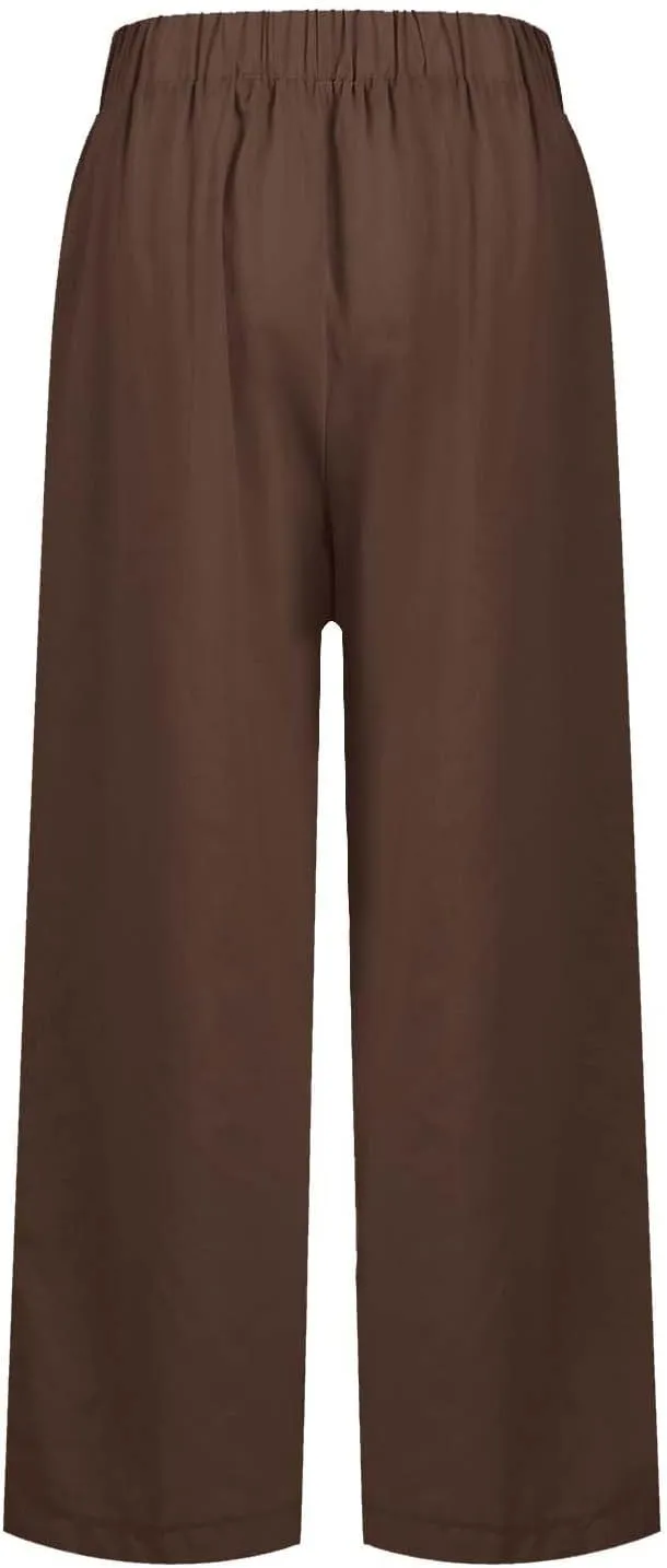 Women's Lounge 2025 Casual Wide Leg Fall Clothes Spring Resort Wear Pants with Pockets, S-5XL