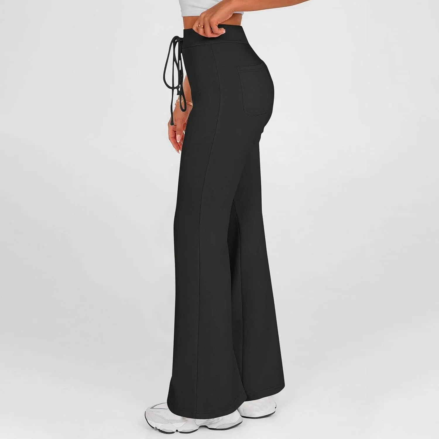 Women's Yoga Pants High Waisted Flare Pants Bell Bottom Leggings Drawstring Lounge Pants Comfy Casual Pants Gym Pants