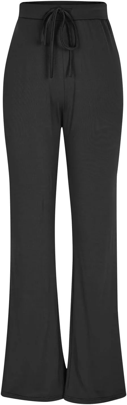 Women's Yoga Pants High Waisted Flare Pants Bell Bottom Leggings Drawstring Lounge Pants Comfy Casual Pants Gym Pants