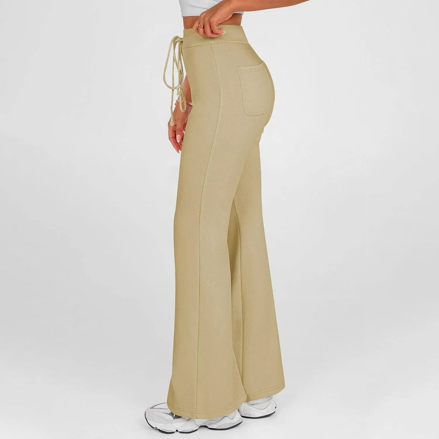 Women's Yoga Pants High Waisted Flare Pants Bell Bottom Leggings Drawstring Lounge Pants Comfy Casual Pants Gym Pants