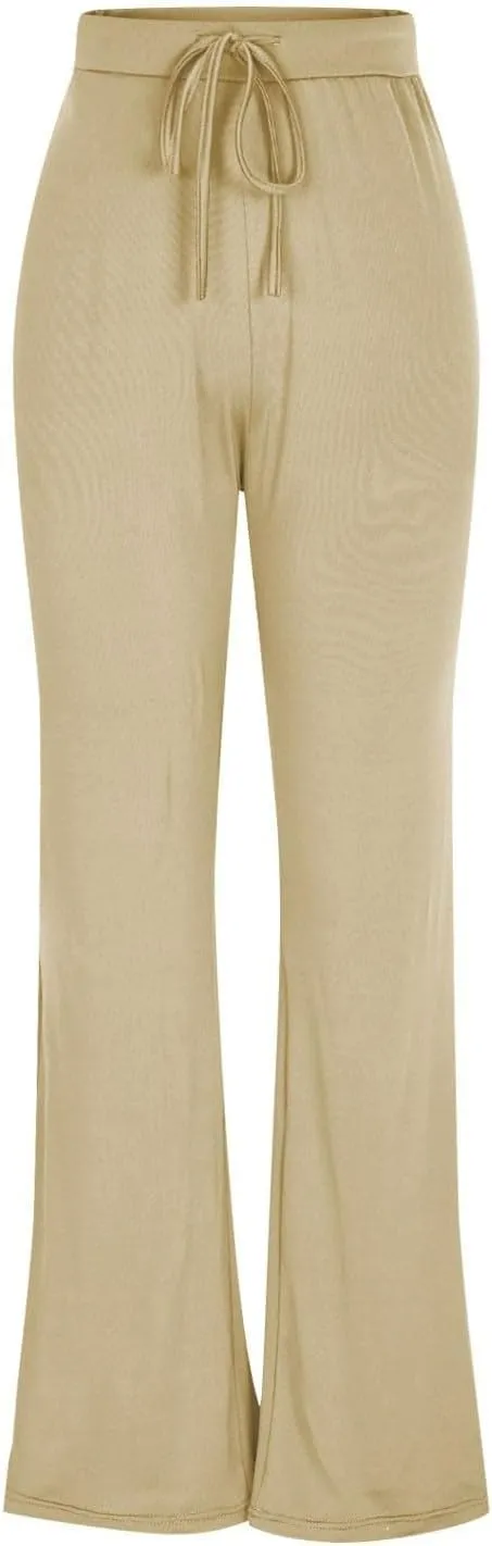 Women's Yoga Pants High Waisted Flare Pants Bell Bottom Leggings Drawstring Lounge Pants Comfy Casual Pants Gym Pants