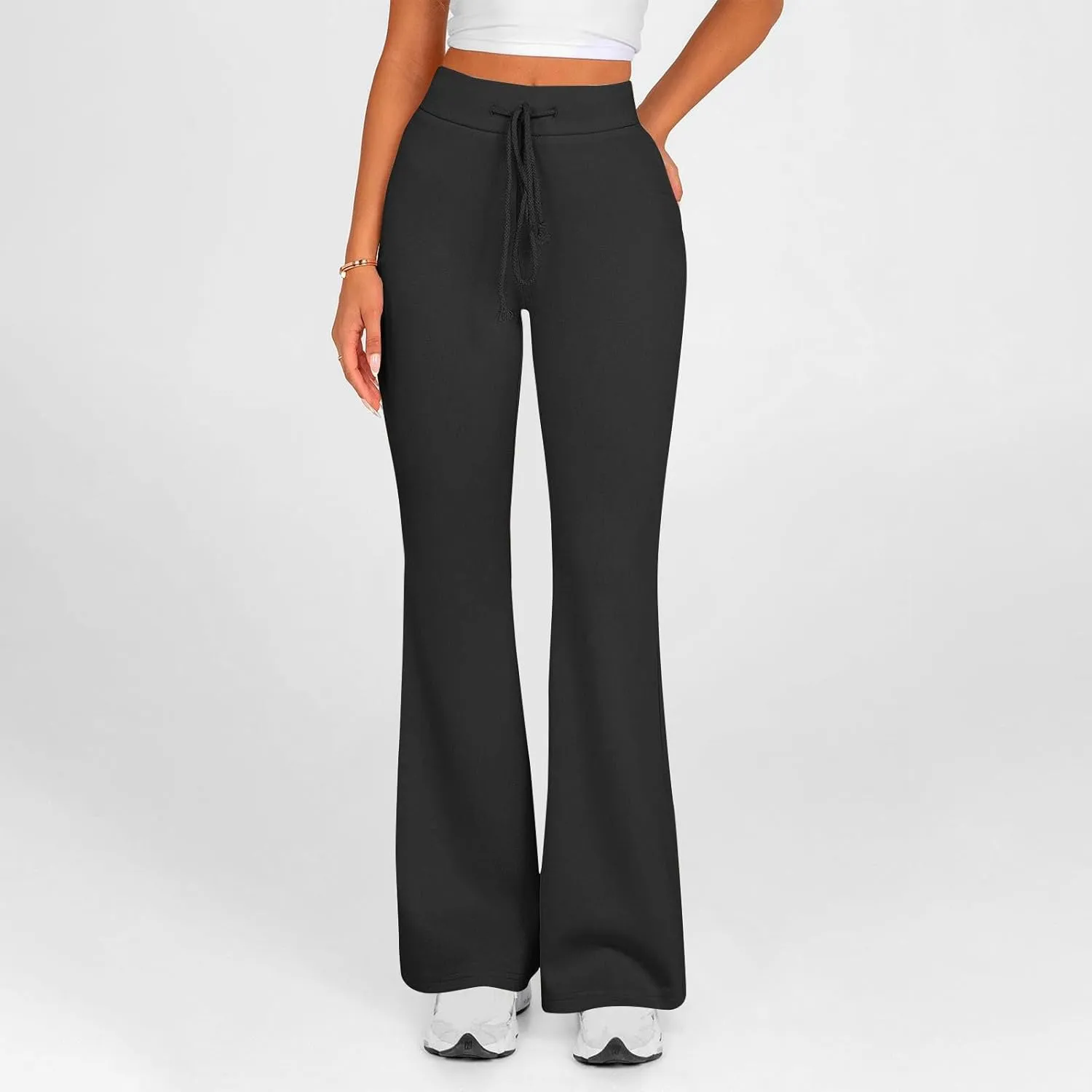 Women's Yoga Pants High Waisted Flare Pants Bell Bottom Leggings Drawstring Lounge Pants Comfy Casual Pants Gym Pants